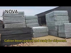 Cestas de gabión de malla de alambre de metal Cajas de gabión galvanizadas empacadas y listas para el envío