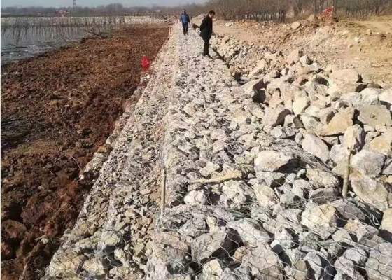 Cestas de gabión de metal ecológicas de plata galvanizadas / revestidas de PVC
