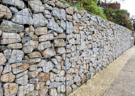 Las cestas de Gabion del muro de contención del rectángulo galvanizaron el Pvc del alambre de acero cubierto