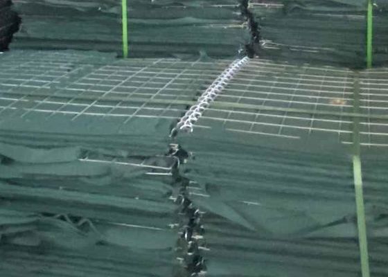 Barreras de arena itares de trabajo pesado con malla de alambre de 4,0 mm revestida con galfan y pines de unión de acabado incluidos