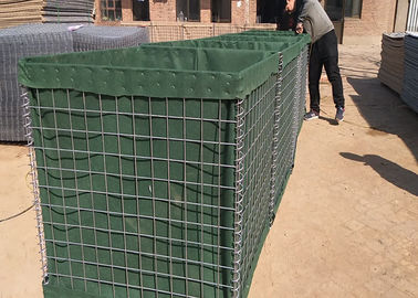 Barrera de bastión defensivo de larga vida, caja verde de gabión defensivo llena de arena