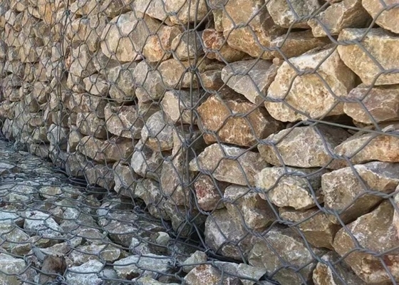 2*1*1m 245gm Cestas de alambre galvanizado de gabión Construcción duradera