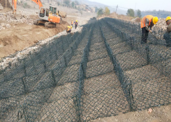 Revestimiento de PVC  Gabión colchón malla tejida Gabión ISO9001 Aprobado Protección de pendiente Gabión cestas colchón