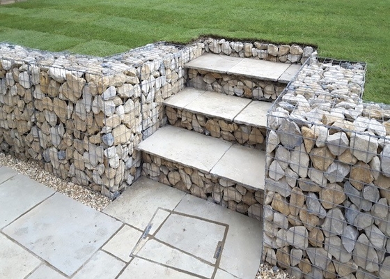 El polvo verde galvanizó la caja soldada con autógena 3m m de Gabion para la decoración de la pared de Lanscaping