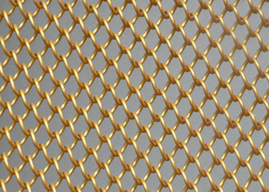 Cortina de malla metálica decorativa de aluminio de oro de 6 mm x 6 mm divisor de habitación personalizable