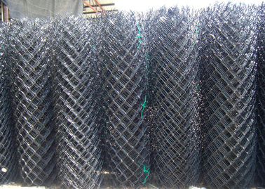 Acero de carbono galvanizado malla de enlace de cadena de cerca de diamantes con poste redondo de metal