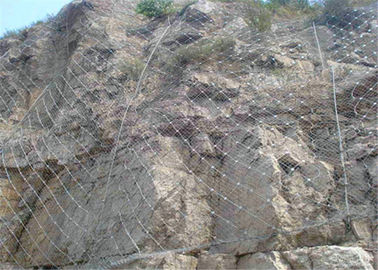 Protección flexible galvanizada de Rockfall de la inmersión caliente que pesca forma revestida del agujero del diamante del PVC