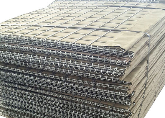Barreras defensivas itares soldadas de larga duración / caja de malla de gabión para control de inundaciones