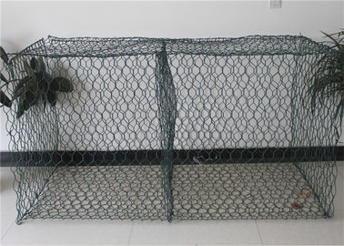 Cesta revestida verde de la malla del PVC Gabion para la protección de la orilla del río